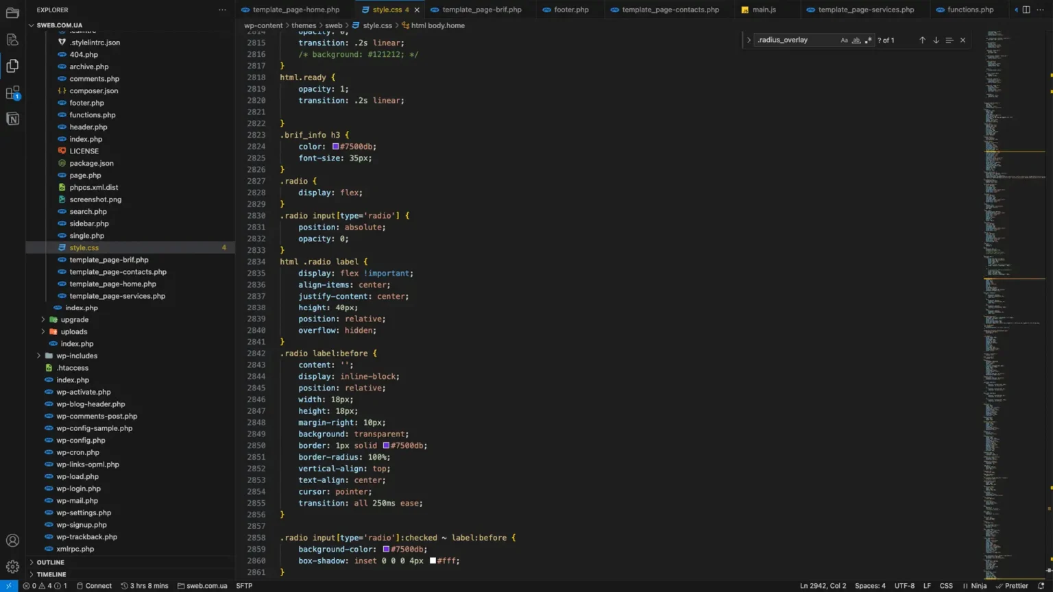 A website before redesign by SWEB